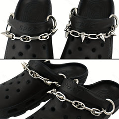 Punk Metal Style Shoe Charms Chains DIY Shoe Decoration