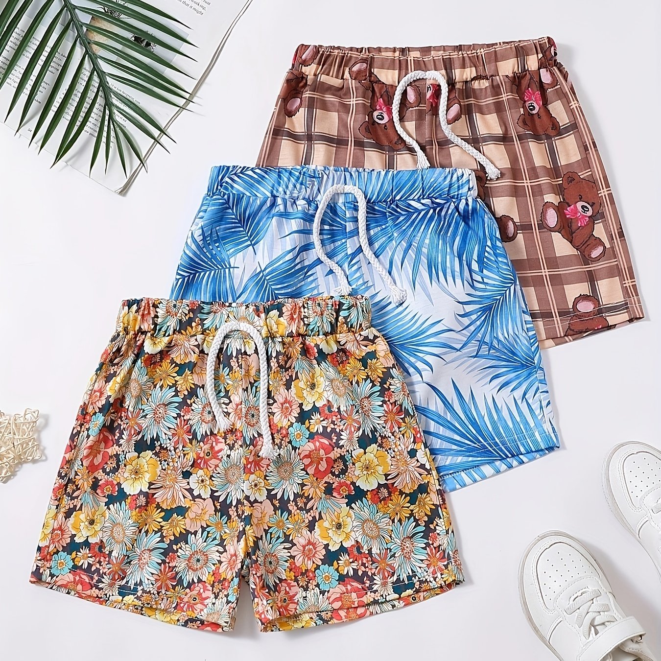 Girls' Hawaiian Style Beach Shorts Set