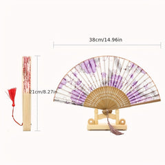 1pc Folding Fan Bamboo Chinese Style Small Fan Folding Fan Gift Fan Summer Fan