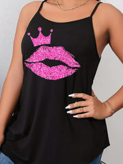Crown & Lip Print Cami Top