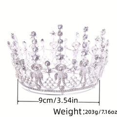 Golden Rhinestone Crown Tiara For Women Bride Wedding Hair Accessories