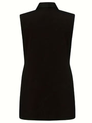 Solid Sleeveless Vest Casual Open Front Versatile Vest