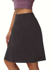 High Rise Stretchy Tennis Skort With Pockets