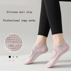 Professional Non Slip Grip Yoga Socks - Sweat Absorption Athletic Socks
