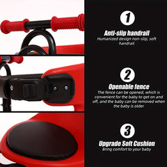 Kids Bike Front Seat w/ Guardrail & Safety Belt