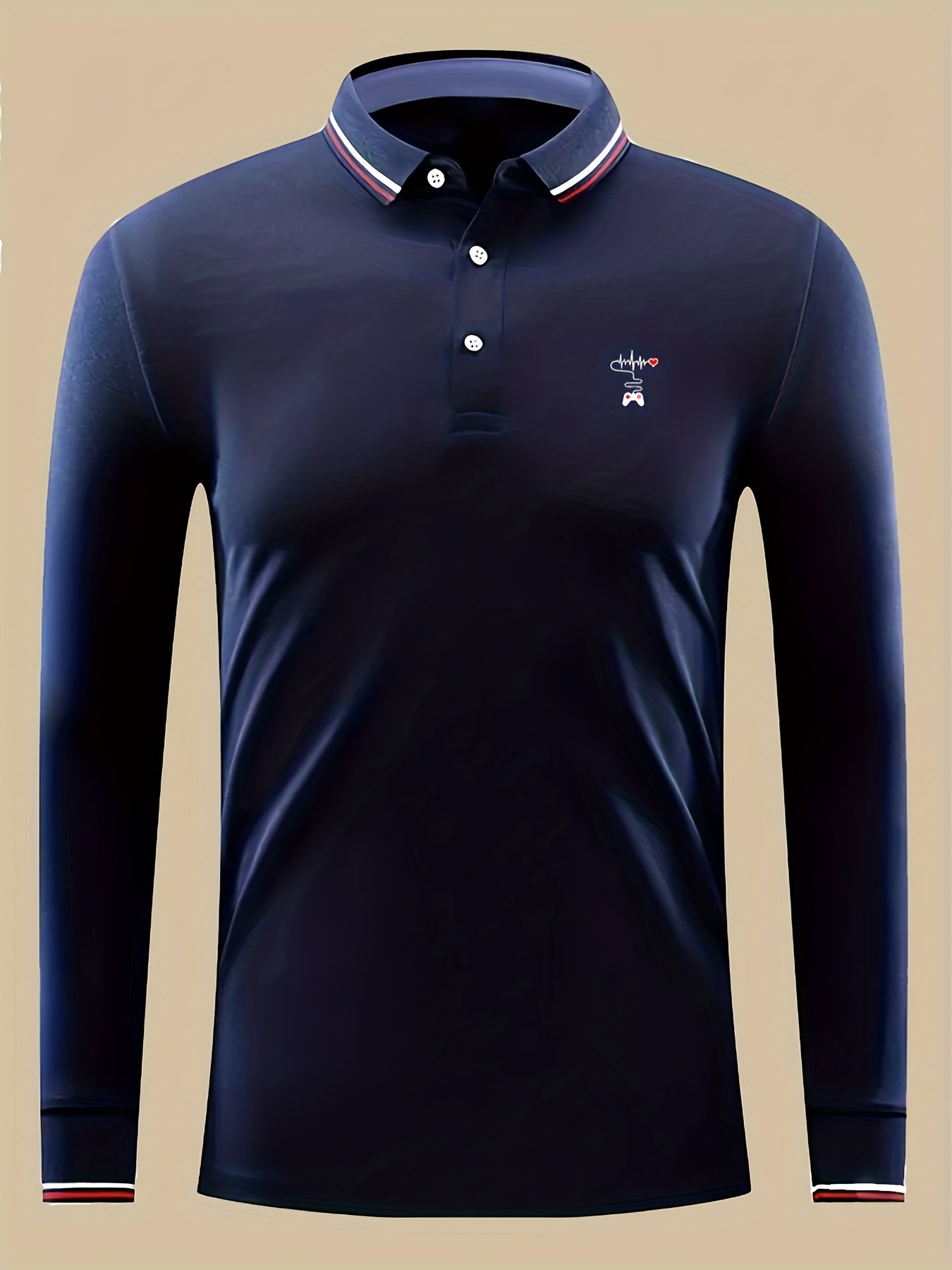 Men's Gamepad Print Lightweight Polo Shirt
