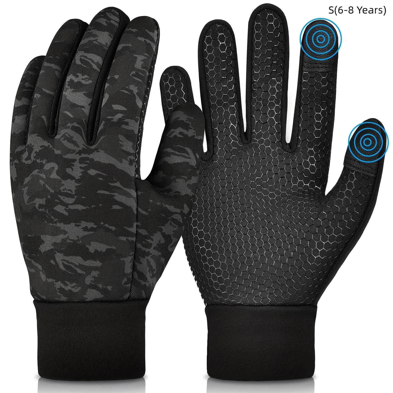 Kids Winter Touch Screen Sports Gloves - Warm Outdoor Running & Cycling Gloves
