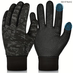 Kids Winter Touch Screen Sports Gloves - Warm Outdoor Running & Cycling Gloves