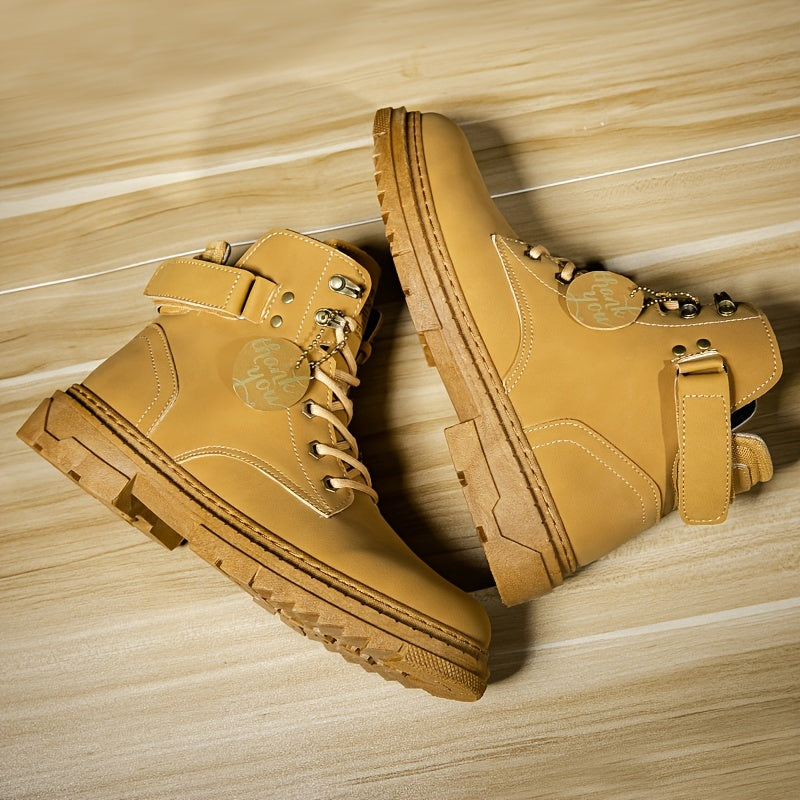 Men's Lace Up Pu Leather Boots Autumn & Winter