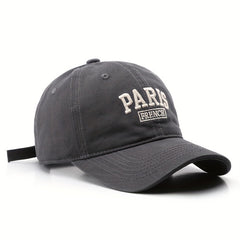 Men's Washed Letter Embroidery Peaked Cap Outdoor Travel Baseball Cap