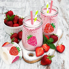 Sparkling Strawberry Stickers Red Pink Fruits for Crafts Party Deco