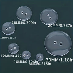 50pcs Transparent Coat Inside Buttons Shirt Round Button