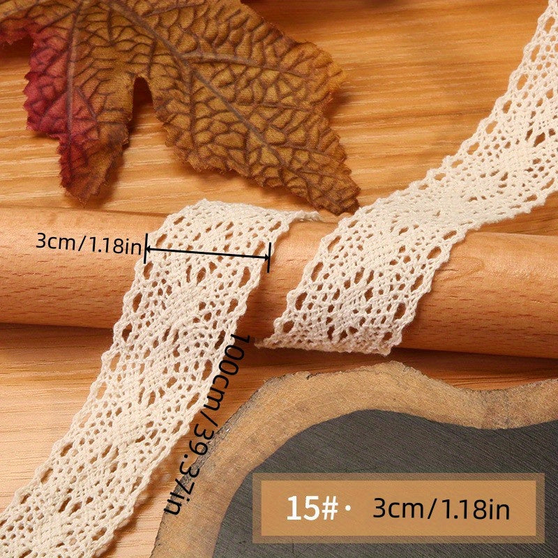 Vintage Style Hollow Lace Ribbon Cotton Trim for Wedding DIY