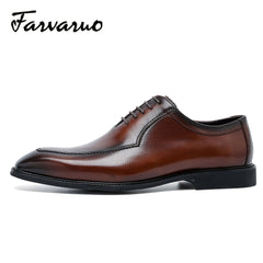 FARWARWO Men's Pointed Toe Leather Oxford Dress Shoes
