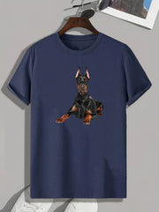Dog Print Men's Graphic T-shirt Summer Casual Comfy Tee