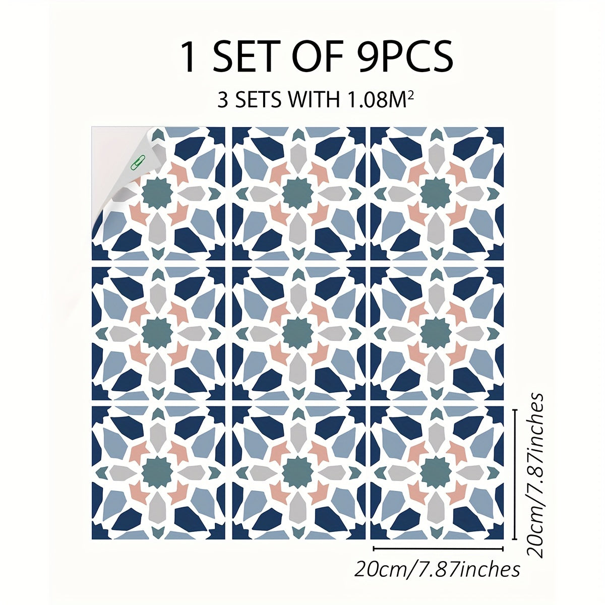 9pcs Islamic Style Matte Waterproof Decals Vinyl Adhesive Removable Sticker