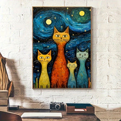 Cat Under the Stars Diamond Painting Kit