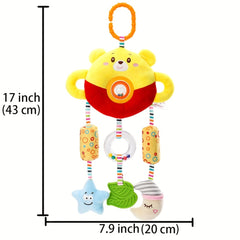 Bear Hanging Rattle Toy Stroller Toys Animal Rattle Toy With Wind Bell Teether