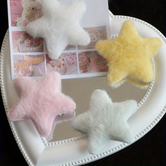 5pcs Plush Star Hair Clips Girls Hair Accessories