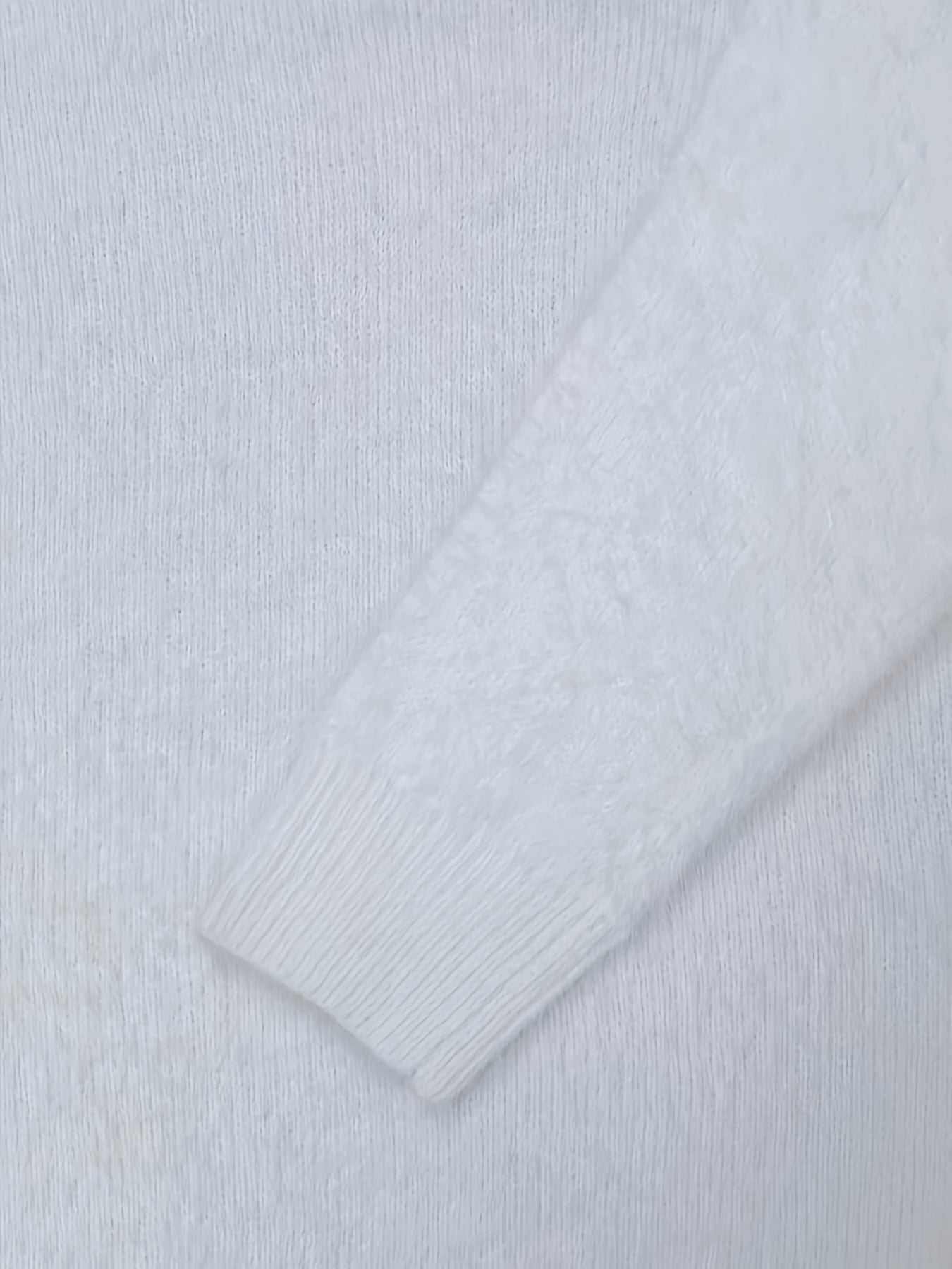 Eyelash Long Sleeve Sweater Round Neck Jumper