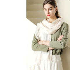Solid Scarf Casual Frayed Edge Shawl Outdoor Sunscreen Wrap