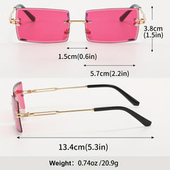 3 Pairs Men's Rimless Square High Definition UV Protection Sunglasses