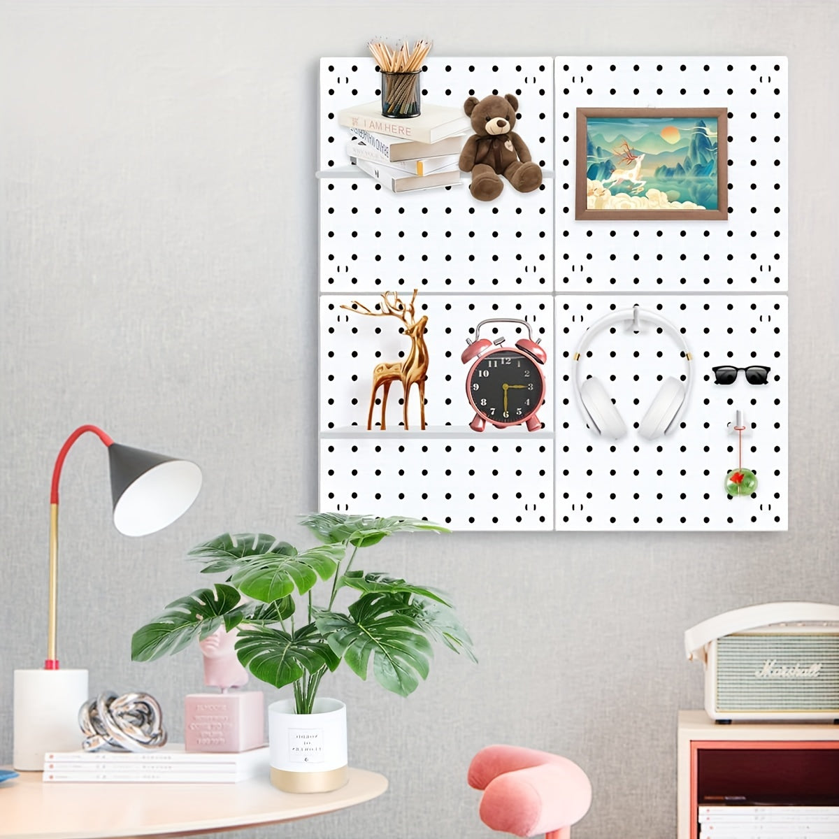 1pc Plastic Pegboard With 1 Inch Hole Spacing Storage Rack