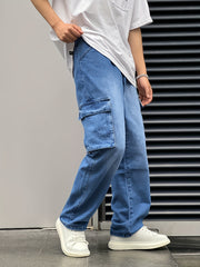 Men's Cotton Cargo Jeans: Street Style Denim Pants