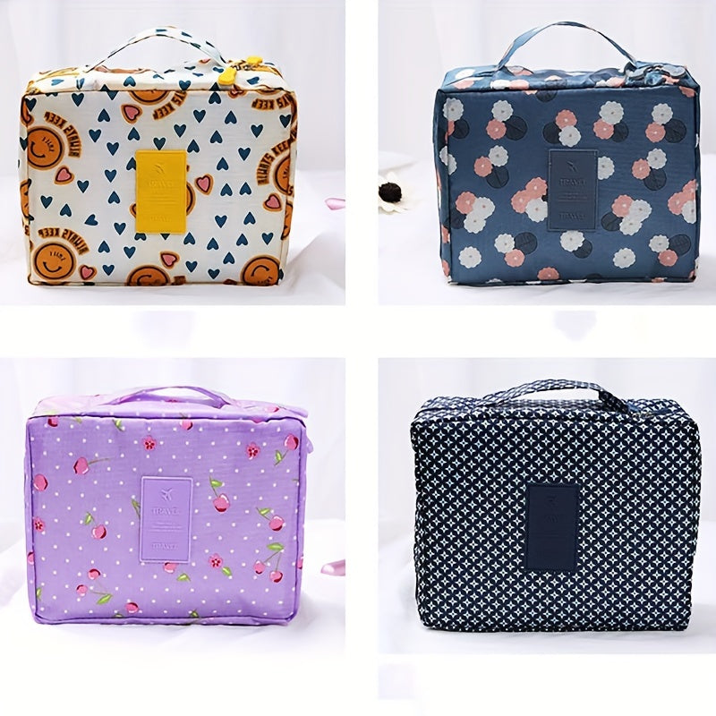Women's Makeup Storage Bag With Handle Portable Travel Toiletry Cosmetic Bag