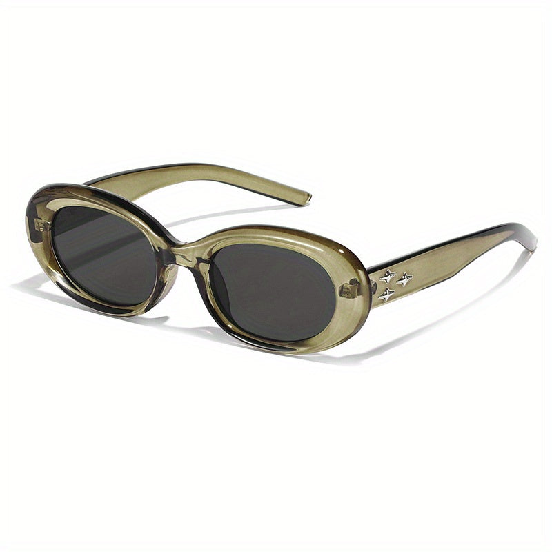 Y2K Oval Sunglasses Star Charm Anti Glare UV400