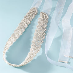 Wedding Dress Waist Chain Bridal Belt Faux Pearl Rhinestone Girdle