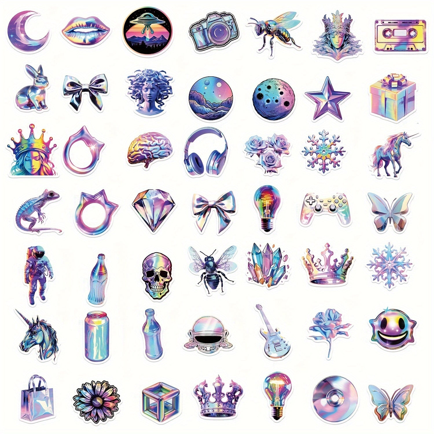 50pcs Vaporwave Psychedelic Graffiti Stickers for Laptop DIY Deco