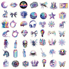 50pcs Vaporwave Psychedelic Graffiti Stickers for Laptop DIY Deco