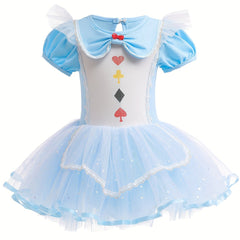 Cotton Solid Puff Sleeve Princess Tutu Dance Dress Ballet Leotard