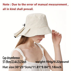 Pleated Wide Brim Bucket Hat UV Protection Sun Hat