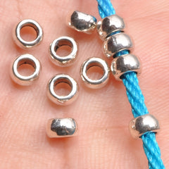 50-100pcs 3x5mm Alloy Spacer Beads for DIY Jewelry, Hole 2.5mm