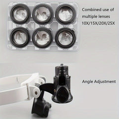 Head Magnifier With 2 LED Lights Hands-free HD Magnifier For Close Work Reading