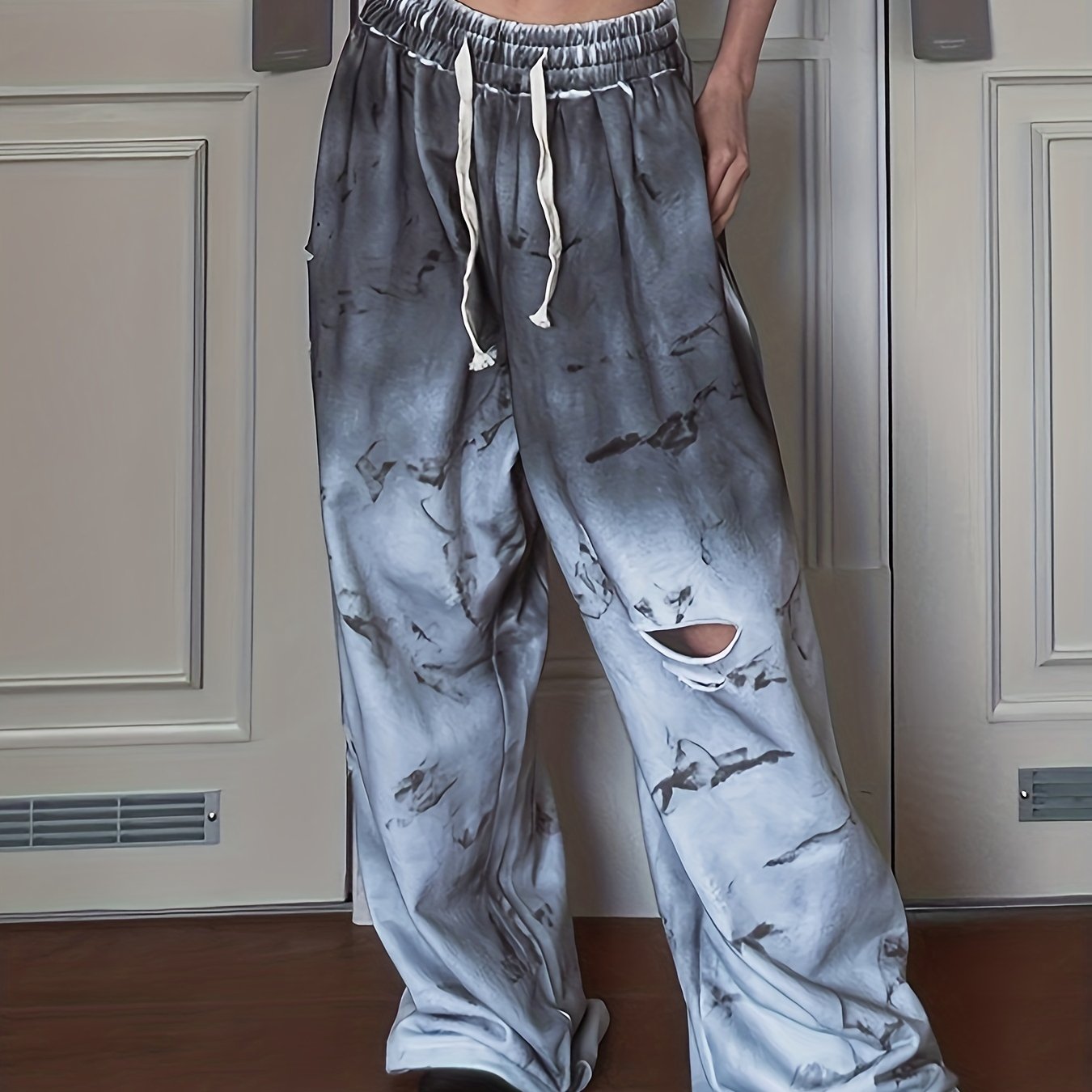 Women's Casual Ripped Loose Sports Pants