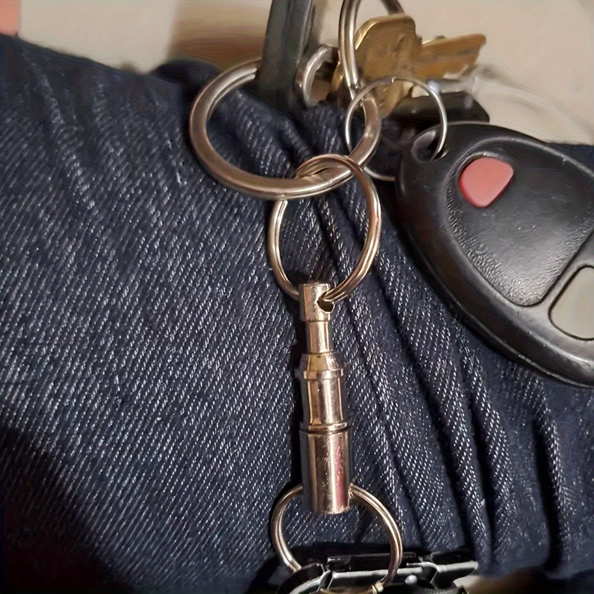 2pcs Outdoor Double Ring Keychain Quick Release Detachable Keychain
