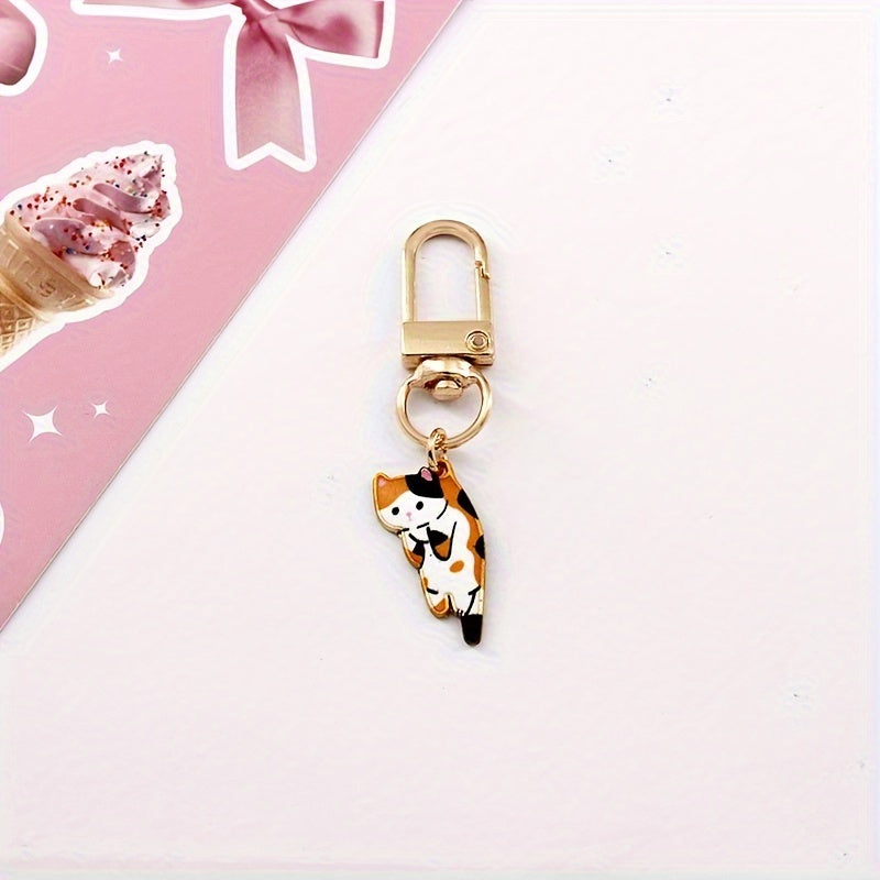 Animal Cartoon Cat Keychain For Purse Decor Adorable Kitten Accessory