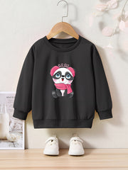 Sweet Panda Graphic Crew Neck Sweatshirt Kids Christmas Gift