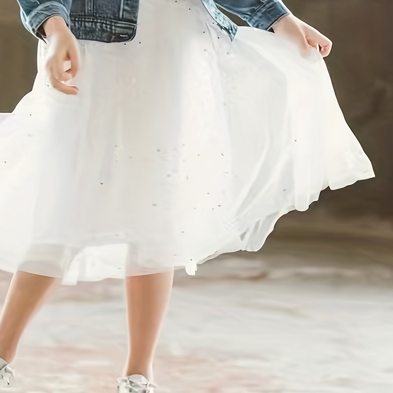 Sequins High Waist Fairy Skirt Tulle Skirt For Casual Outfit