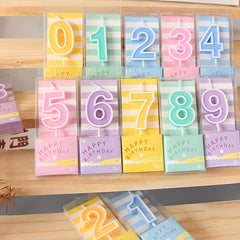 1pc Macaron 0-9 Digital Birthday Party Candles Smokeless Tasteless Decoration