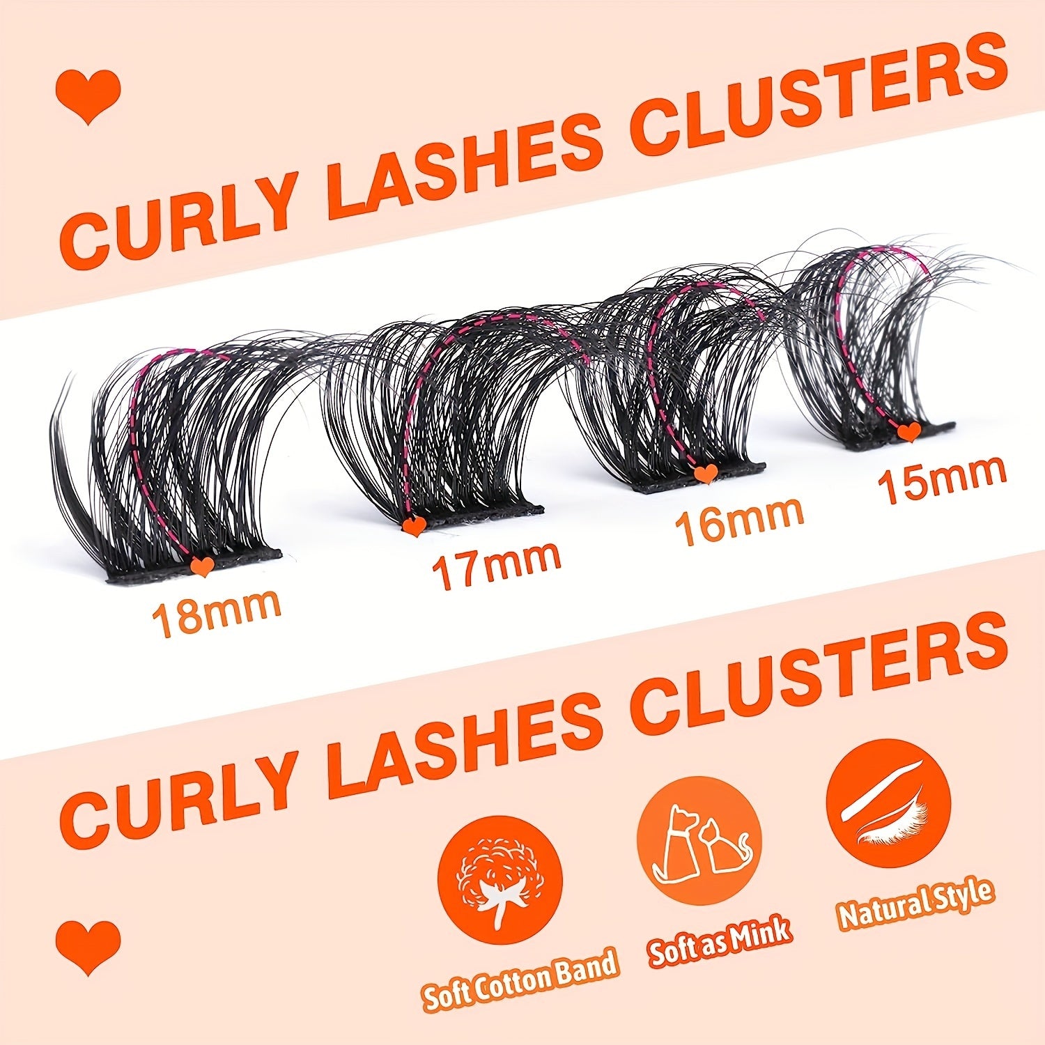 DIY Fluffy Cluster Lashes Natural Stripe False Lashes