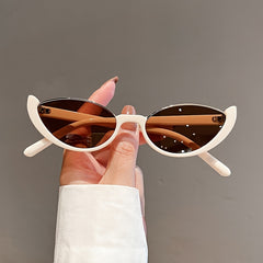 Vintage Half Rimless Oval Sunglasses Women Metal Frame Eyeglasses UV400