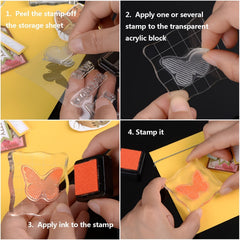3pcs Acrylic Clear Stamp Blocks Set - DIY Scrapbooking Tools