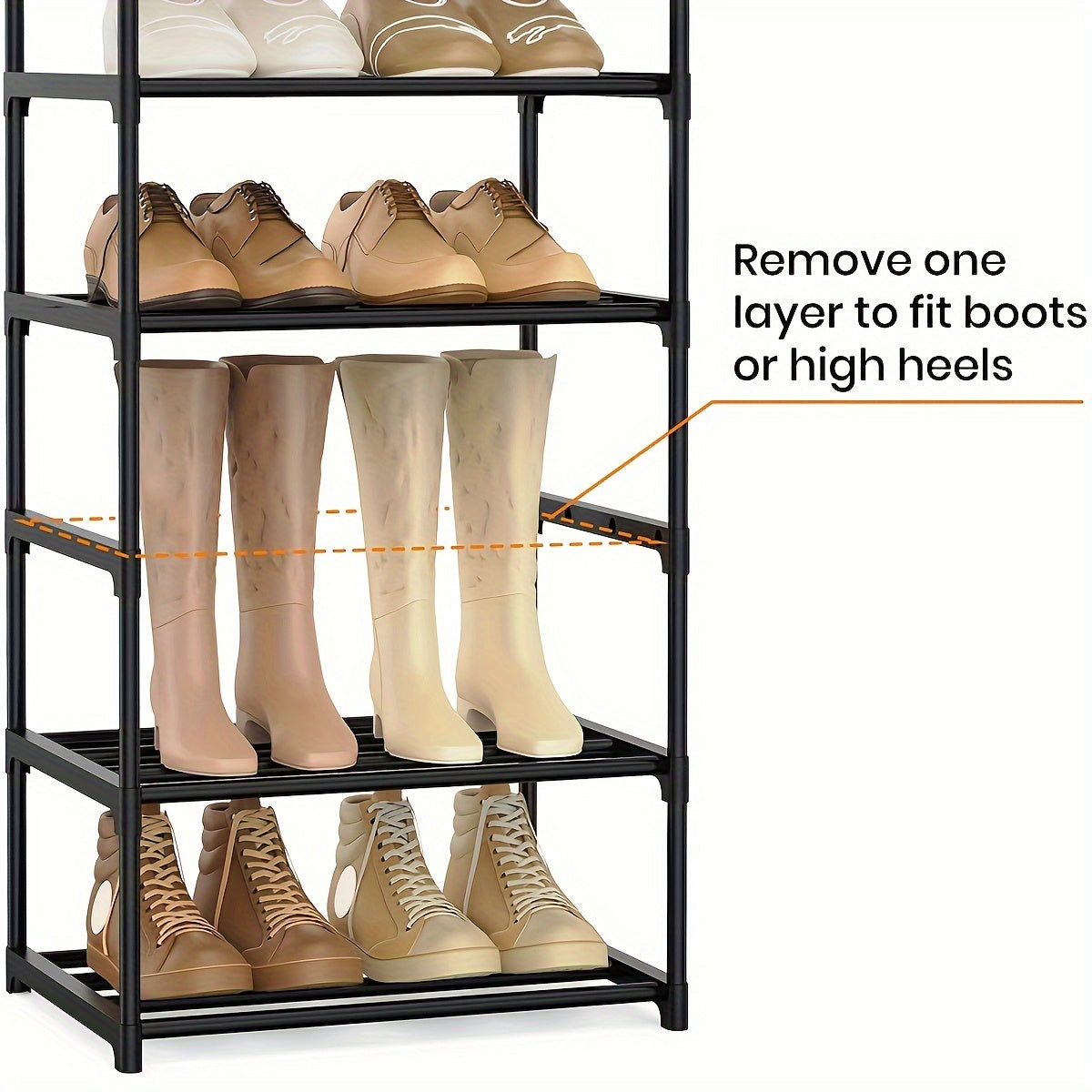 1pc Household Shoe Storage Rack Large Capacity Floor Standing Organizer