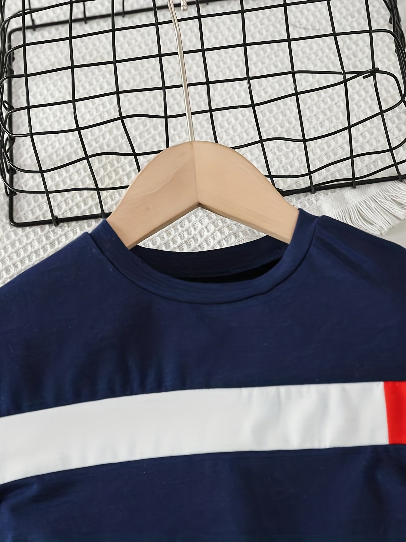 Boys Block T Shirt And Shorts Set Summer Casual Top And Pants