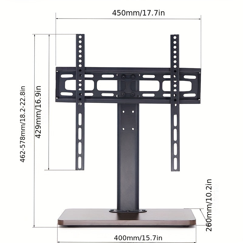 Universal TV Wall Mount with Wood Grain Base for 66-139 cm TVs
