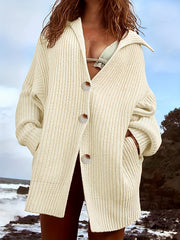 Casual Cardigan Women's Solid Long Sleeve Button Up Cardigan